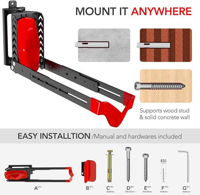 Swivel Bike Rack Wall Mount, Bike Hangers - Image 5