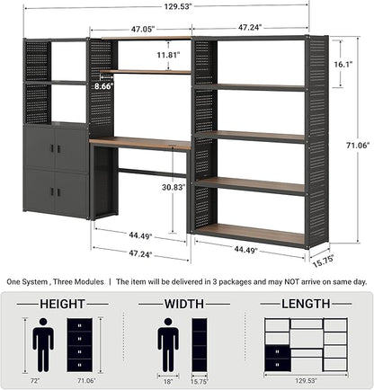 FLEXIMOUNTS 129"W Modular Garage Storage Cabinet - Image 2