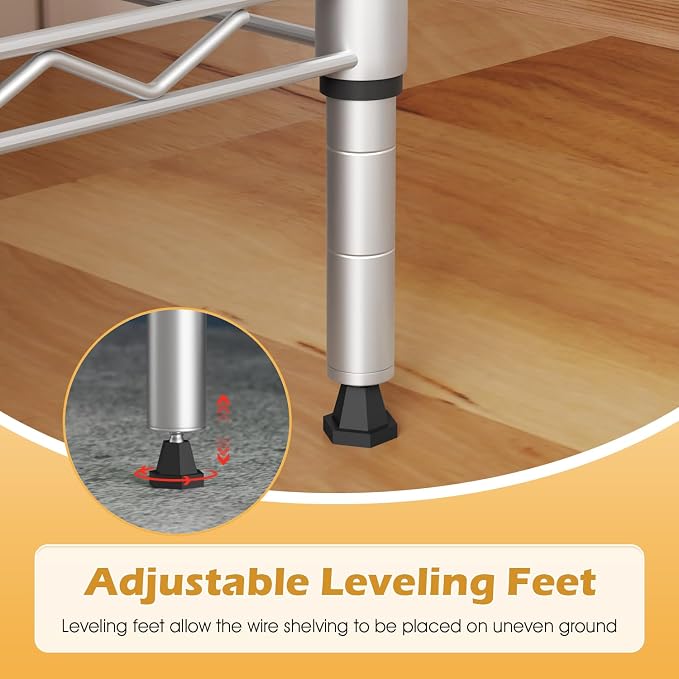 PayLessHere 4 Tier Shelving Unit 13.4" D×35" W×53.7" H Metal Shelving Standing - Image 7