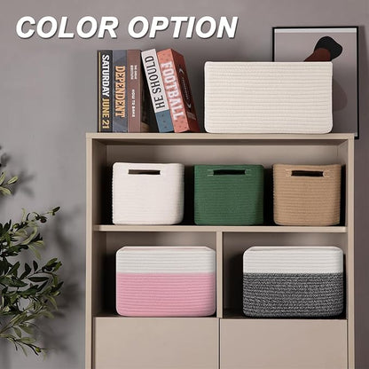4 Pack Storage Baskets for Organizing, Woven Baskets for Shelves - Image 3