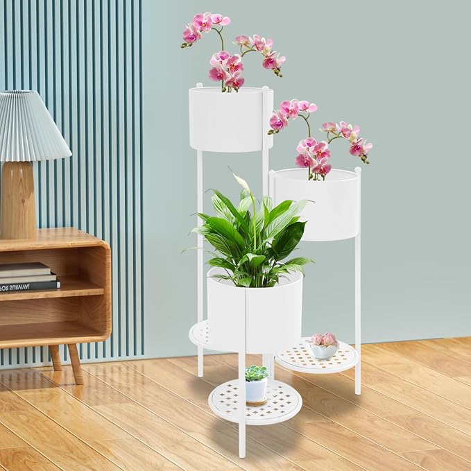 Foldable Corner Plant Stand Shelf, Indoor Outdoor Metal Flower Pot Holder - Image 4