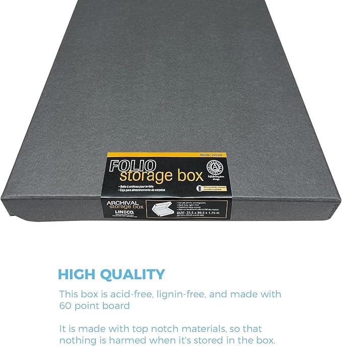 Lineco Clamshell Archival Storage Box, 23.5x30.5x1.75 Inch, Organize and Store - Image 5