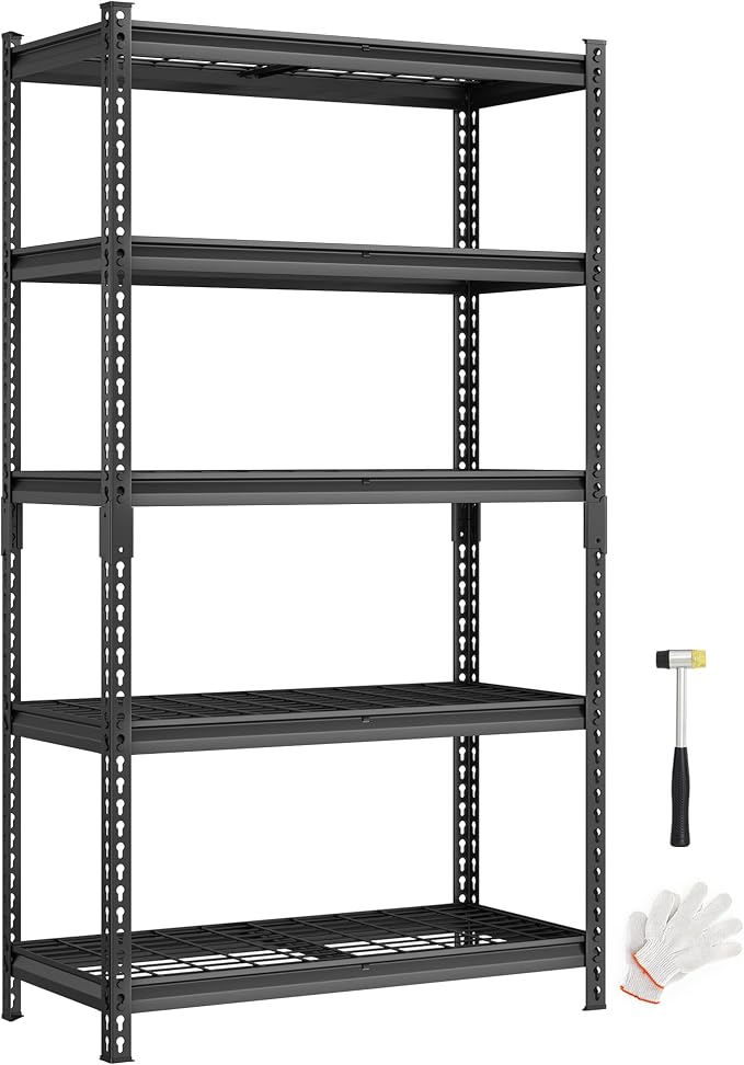 SONGMICS 5-Tier Storage Shelves, Heavy-Duty Garage Shelving, Adjustable by Unknown