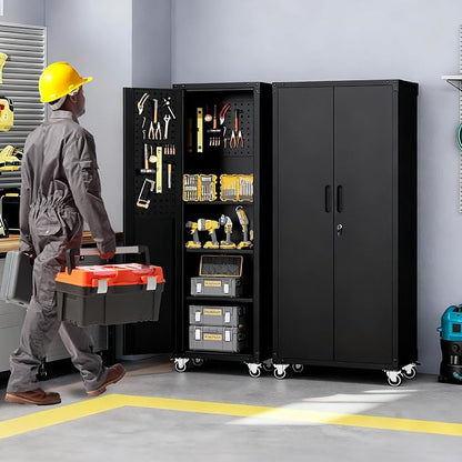 Rolling Tool Cabinet with Pegboard, Tool Room, Assembly Required - Image 2