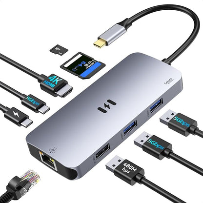 USB C Adapters for MacBook Pro/Air, Selore 9 in 1 USB C Hub by SeloreS-Global