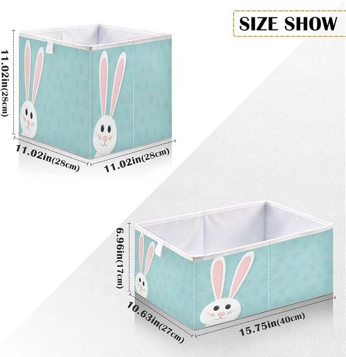 Blue Easter Rabbit Closet Organizers Storage Cubes Storage Bins Shelf Baskets - Image 3