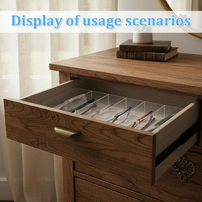 2 PCS Acrylic Sunglasses Organizer, 6 Grids Sunglasses Display Stackable | Easy - Image 8