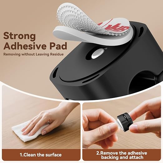 6 Pack Rotatable Cord Organizer, Spring Cable Clips Desk Cable Management Cord - Image 3