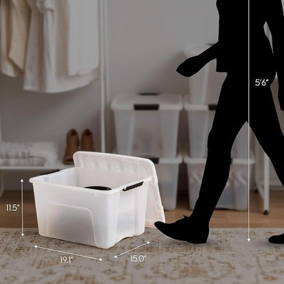 IRIS USA 40 Qt Stackable Plastic Storage Bins - Image 9