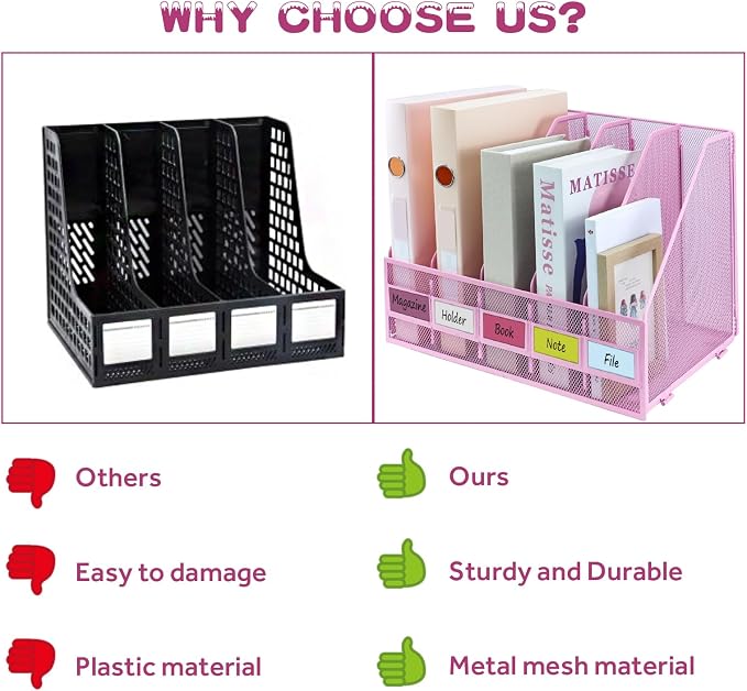 Desk Organizers, Metal Magazine File Holder - Image 4