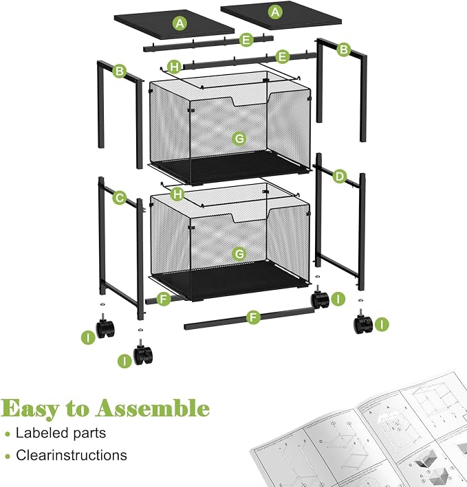 Sbanmao Letter/Legal Rolling File Cart - Image 7