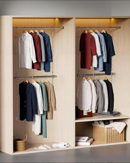 Hanging Closet Rod, Adjustable Width and Height Closet Rods Extender, 17-40inch - Image 9