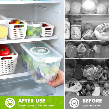 LUXEAR Produce containers for fridge, 3 Set Fruit Containers - Image 3