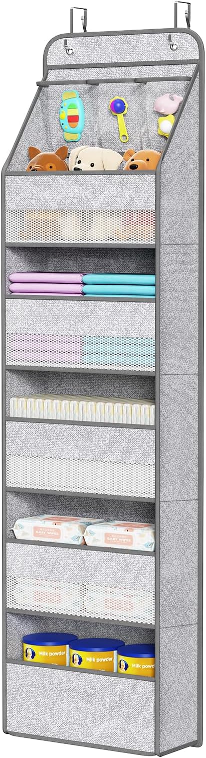 Univivi 6-Shelf Over Door Hanging Organizer Fabric Baby Door Storage by Univivi