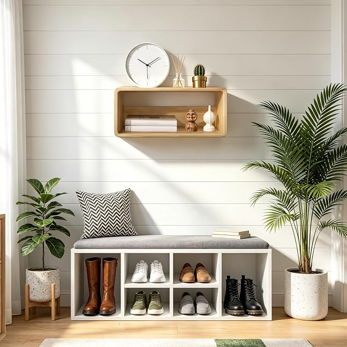 Floating Nightstand, Wall Mounted Bedside Table Wood Bedside Shelf Floating - Image 4
