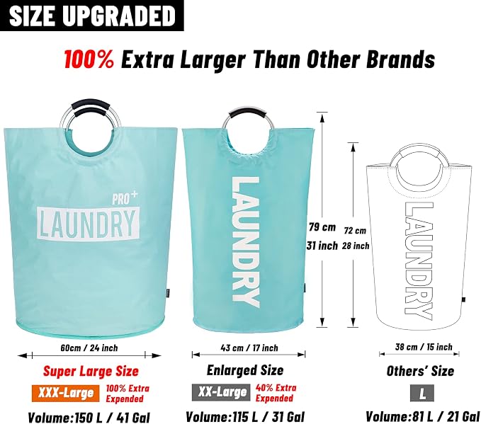 Caroeas Super Large 150L Laundry Hamper Pro, Waterproof Laundry Basket - Image 3