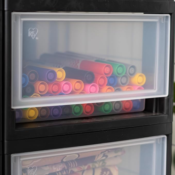 IRIS USA 6 Qt. Plastic Drawer Storage Organizer Stacking Drawers, Stackable Unit - Image 7