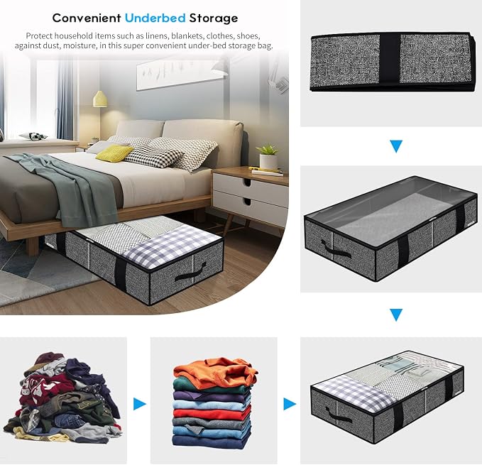 Onlyeasy Underbed Fabric Storage Bags Organizer - Image 3