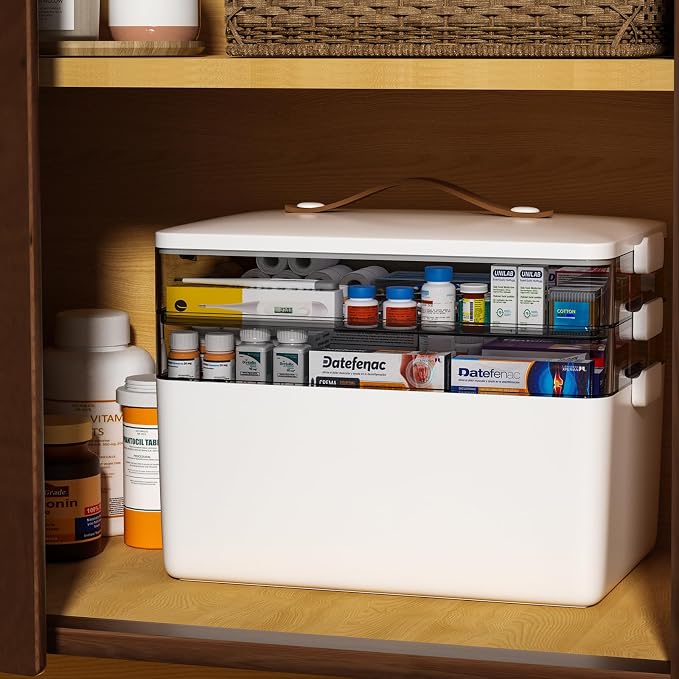 funest 3-Tier Medicine Craft, Organizer Storage, Portable Latch Bin - Image 7