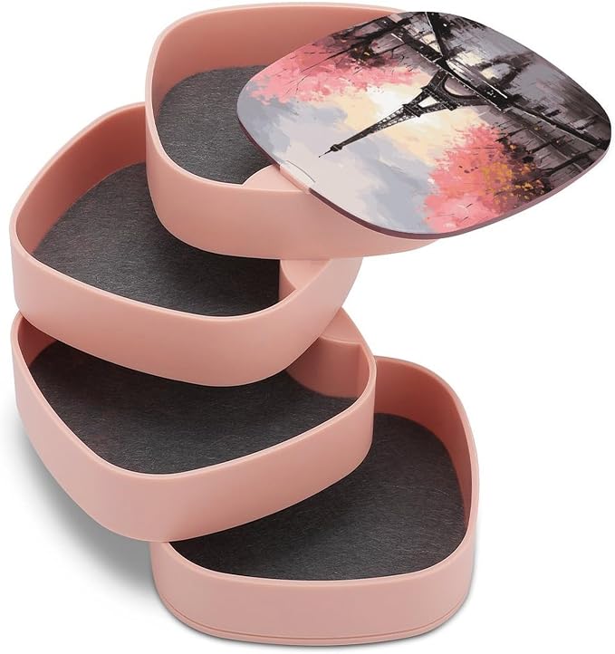 Oil Painting Paris Eiffel Tower Jewelry Box 360°Rotating Storage Boxes Small - Image 7