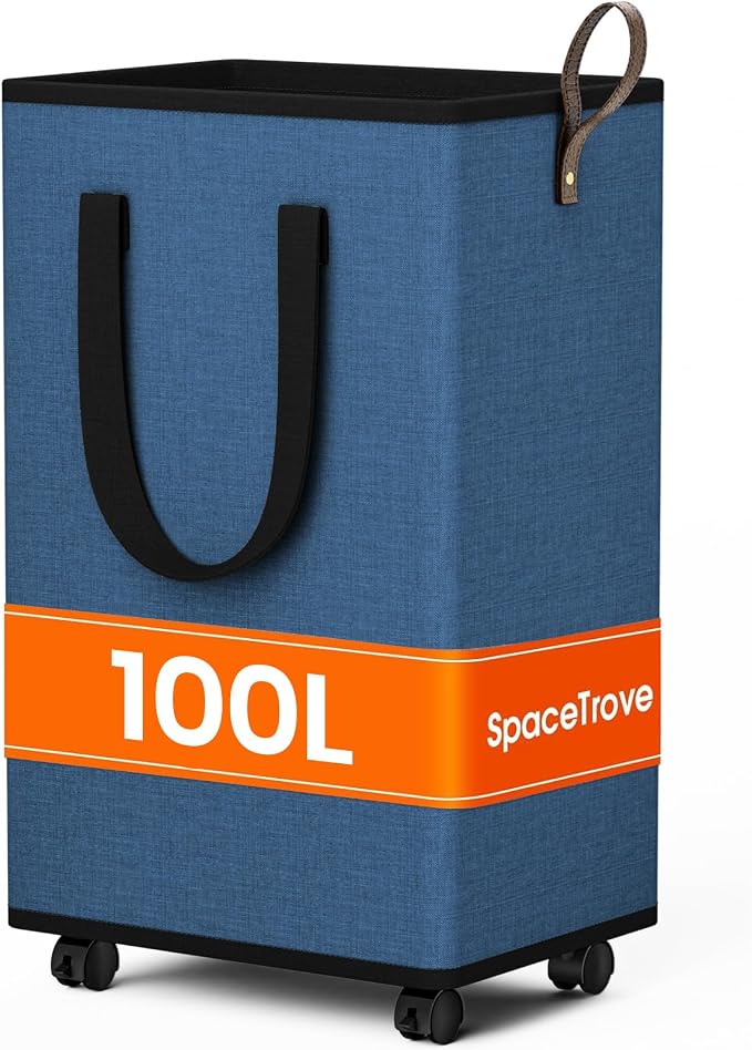SpaceTrove Laundry Basket with Wheels, Collapsible Laundry Baskets, Laundry by Unknown