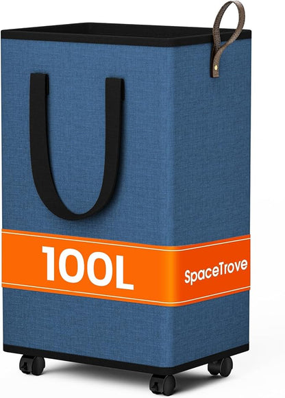 SpaceTrove Laundry Basket with Wheels, Collapsible Laundry Baskets, Laundry by Unknown