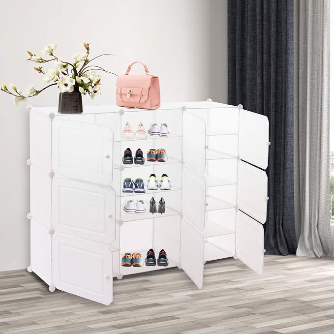 Shoe Rack, 49.61*12.6*37.8in Free Standing Shelf 36 Pair Diy Shoe Storage Shelf - Image 9