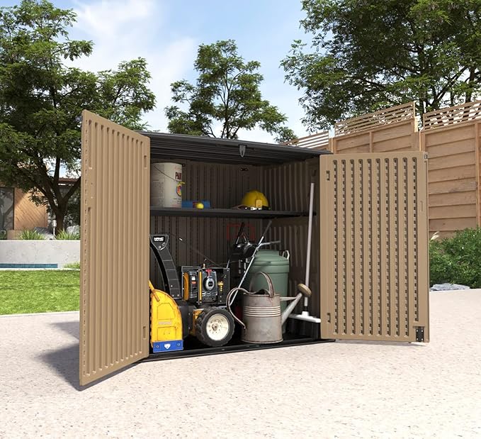 Large Horizontal Storage Sheds, 38 cu.ft Resin Garden Shed Weather Resistance - Image 2