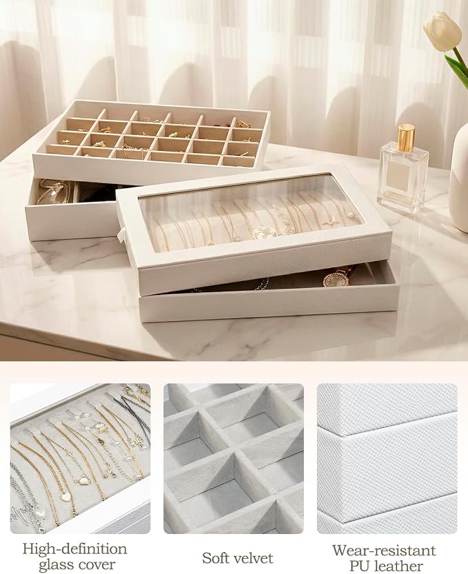 4-Layer Stackable Jewelry Organizer Trays - Image 7