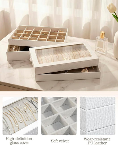 4-Layer Stackable Jewelry Organizer Trays - Image 7