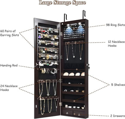 Giantex Wall Door Mounted Jewelry Armoire Cabinet - Image 4