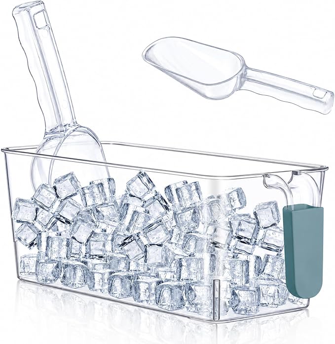 Havawish Ice Bin and Flexible Scoop Set Plastic Freezer Ice Bin by Havawish