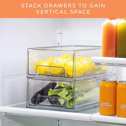 Sorbus Medium Clear Storage Drawers – Stackable Organizer Drawers - Image 7