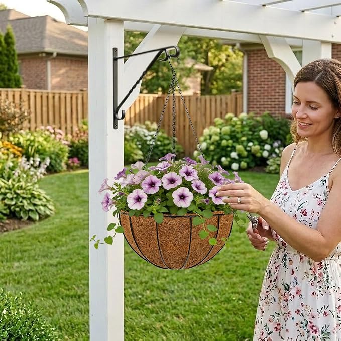 14 Inch Metal Hanging Basket - Image 6