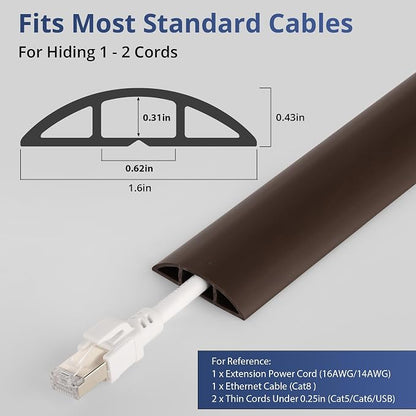 ZhiYo 3.6ft Cord Covers for Wires on Floor, Cord Hider Floor Hide Extension - Image 2