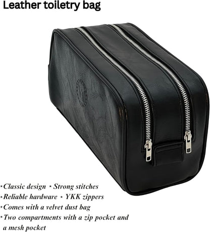Dopp Gift Large Travel Toiletry Bag Premium Quality PU Leather Two compartments - Image 8