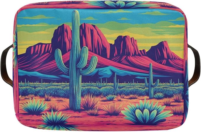 Vibrant Desert Cacti Mountain Storage Bins Box Foldable Shelf Basket - Image 8