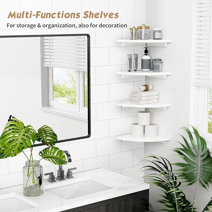 Forbena White Corner Floating Shelves - Image 3