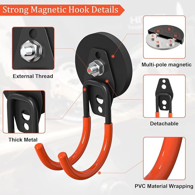 Heavy Duty Storage Magnetic Utility Hooks Large Garage Magnet Hooks - Image 3