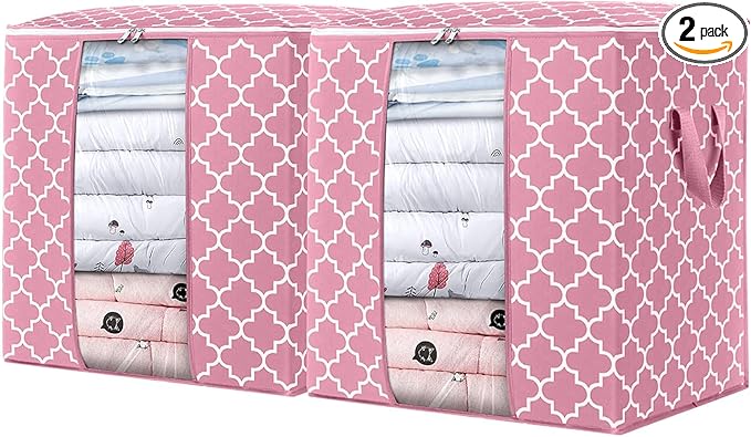 WISELIFE Storage Bags 2 Pack/100L Large Blanket Clothes Organization and by WiseLife