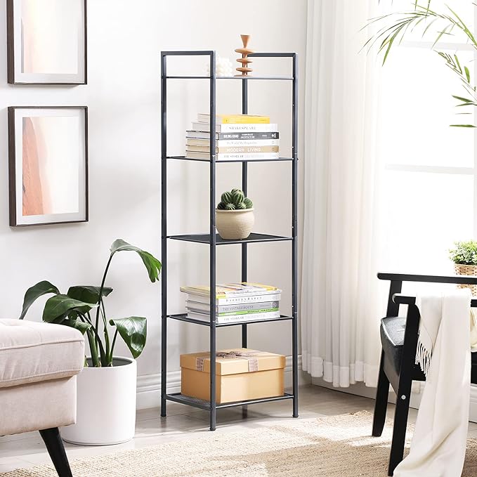 SONGMICS 5-Tier Storage Rack, Bathroom Shelf, Extendable Plant Stand - Image 2