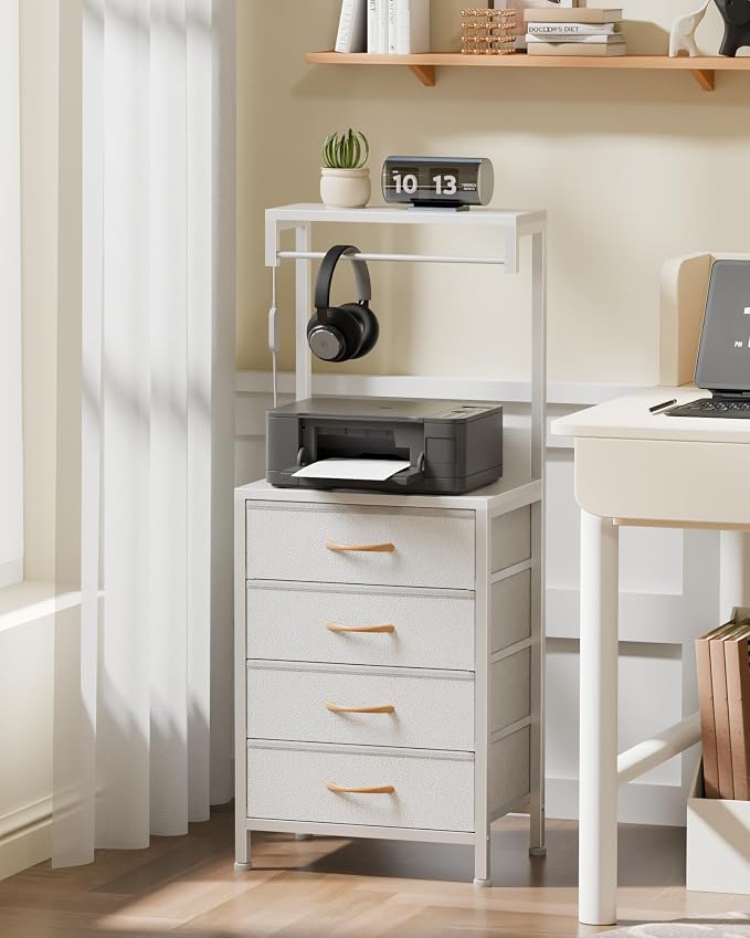 Furnulem White Nightstand, 38 inches Tall Night Stand - Image 9