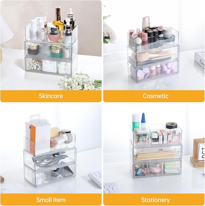 PAVSTINE Medicine Cabinet Organizer 3 Pack, Plastic Stackable Storage - Image 5