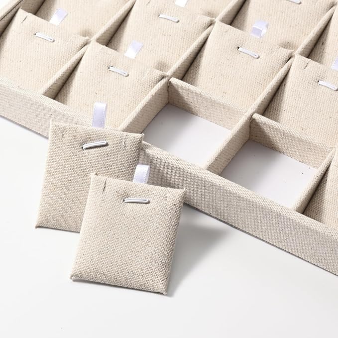Oirlv 10 PCS Jewelry Display Cards Linen Earring Necklace Card - Image 2