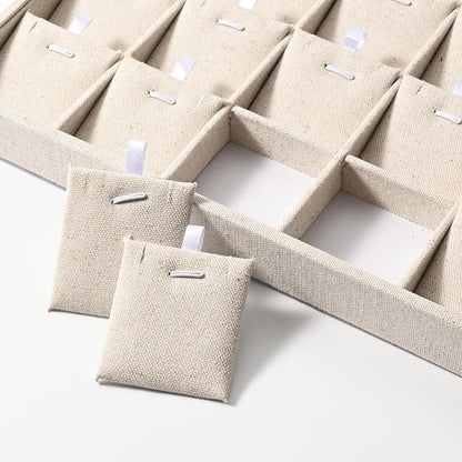 Oirlv 10 PCS Jewelry Display Cards Linen Earring Necklace Card - Image 2