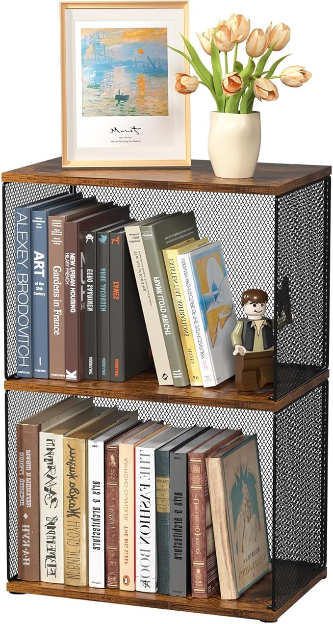 Dmevkic Small Bookshelf 2 Tiers Bookshelf by Dmevkic