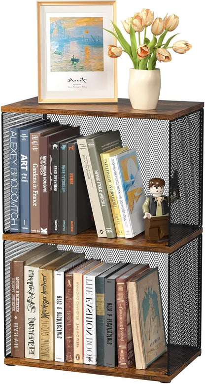 Dmevkic Small Bookshelf 2 Tiers Bookshelf by Dmevkic