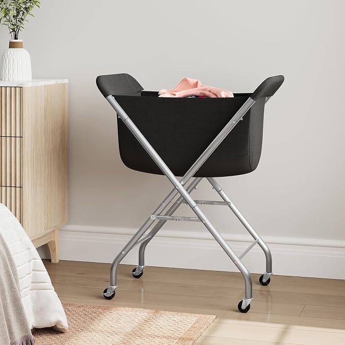 ELYKEN Laundry Basket with Wheels, Collapsible Laundry Hamper, Foldable Design - Image 2