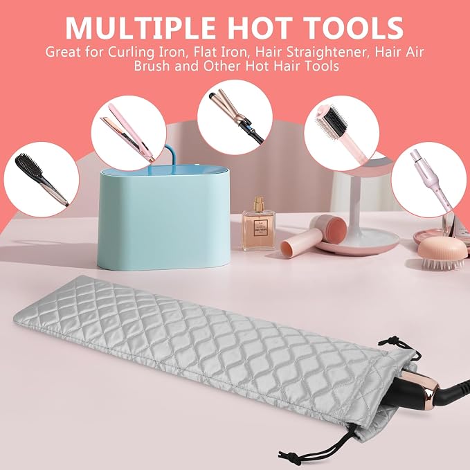 AMIJEAL Heat Resistant Hair Tools Organizer Bag Portable Travel Drawstring - Image 5