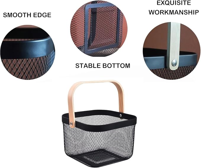 AJIODA Metal Mesh Wire Basket, Small Steel Basket - Image 4
